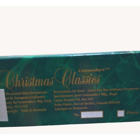 Vintage Commodore Christmas Classics Hand Decorated Glass Ornaments Set Of 5 Gol - Picture 7 of 11